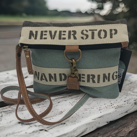 Mona B Handbags - New Mona B Escape The Ordinary Up Fold-Over Crossbody - Sky Blue